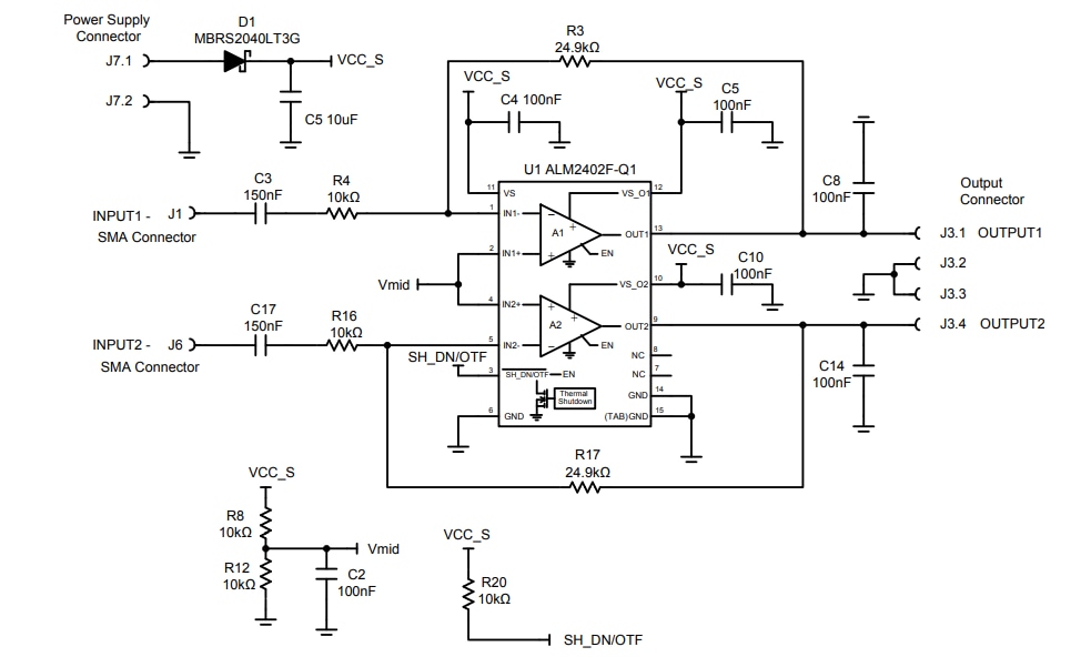 Schaltplan - Texas Instruments ALM2402FQ1EVM Evaluierungsmodul